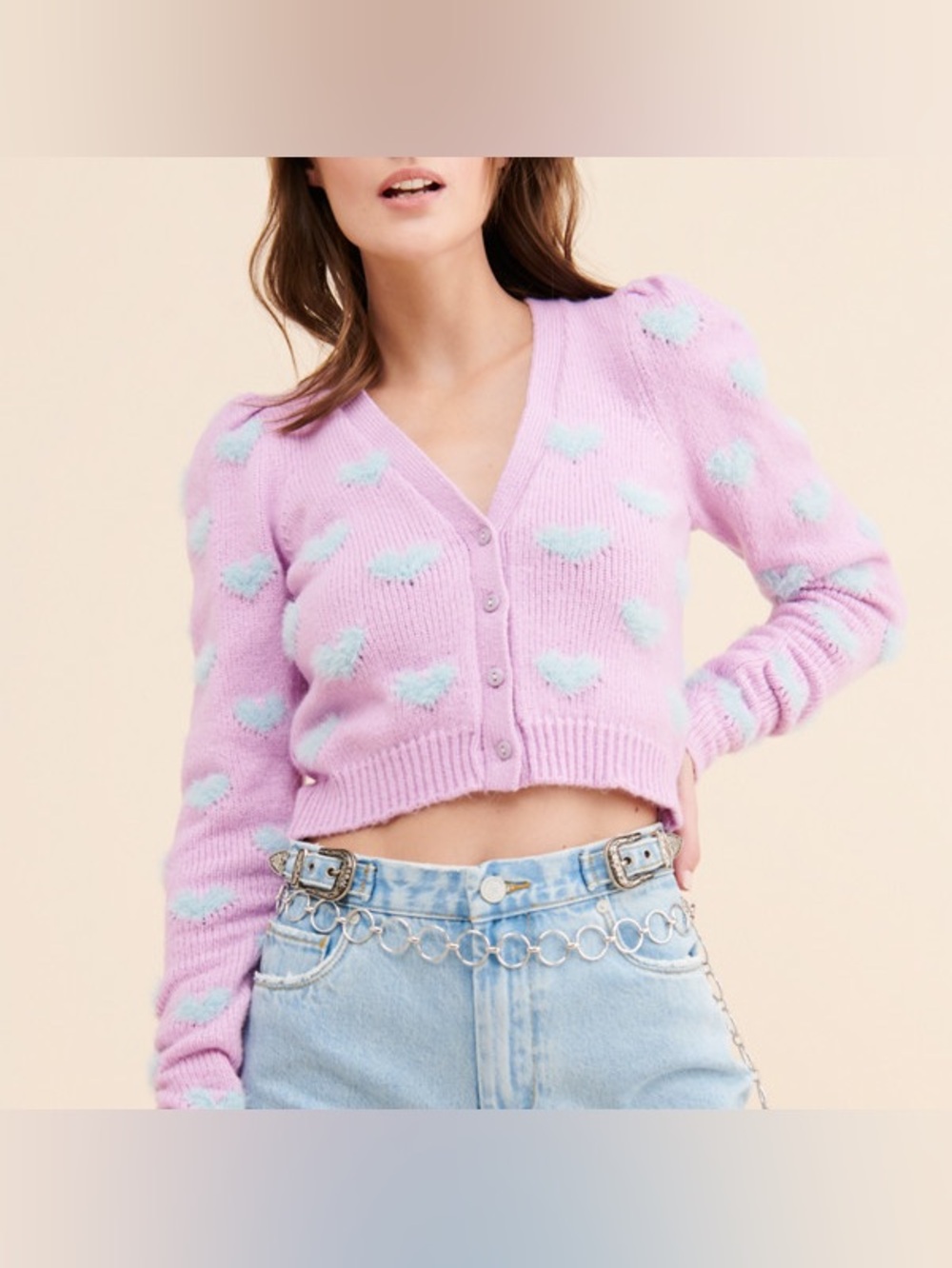 For Love & Lemons Scarlet Cropped Cardigan M - Picture 5 of 16